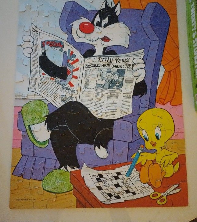 Vintage 1980 Tweety & Sylvester 108 Piece Jigsaw Puzzle (14 x 18 )