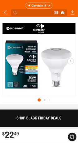EcoSmart 65-Watt Equivalent BR30 Dimmable Bluetooth Speaker LED Flood Light Bulb Adjustable White