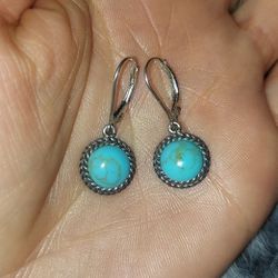 925 Turquoise Sterling Silver Earrings 
