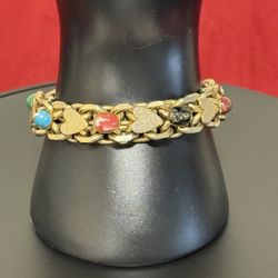 Vintage gold-tone curb link chain bracelet (Located In Woonsocket, RI)