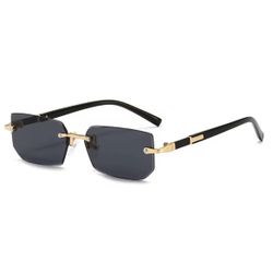 Men/Women Rimless Sunglasses Rectangle Fashion 