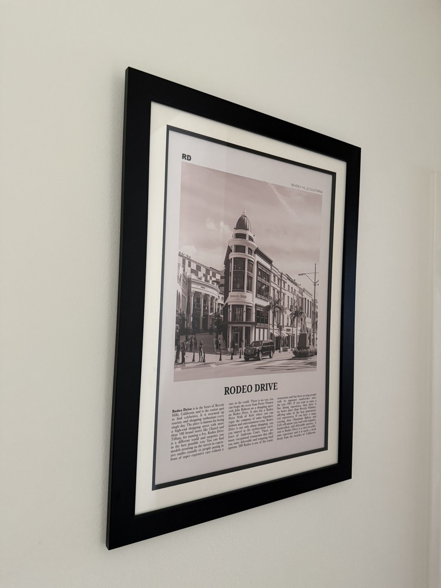 37 X 27.5 Custom frame RODEO DRIVE PRINT