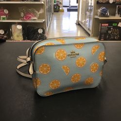 Coach Mini Camera Bag With Orange Print