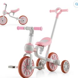 Tricycle W/ Push Handle& Training Wheels   NEW