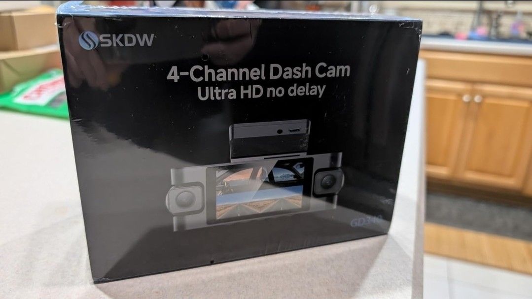 New SKDW 4K 4-Channel Dash Cam, 360° Coverage, Voice Control, GPS, 128GB SD Card Included