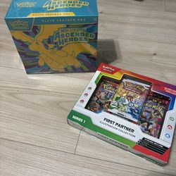 Pokemon ascended heroes etb etbs and first partner collections packs