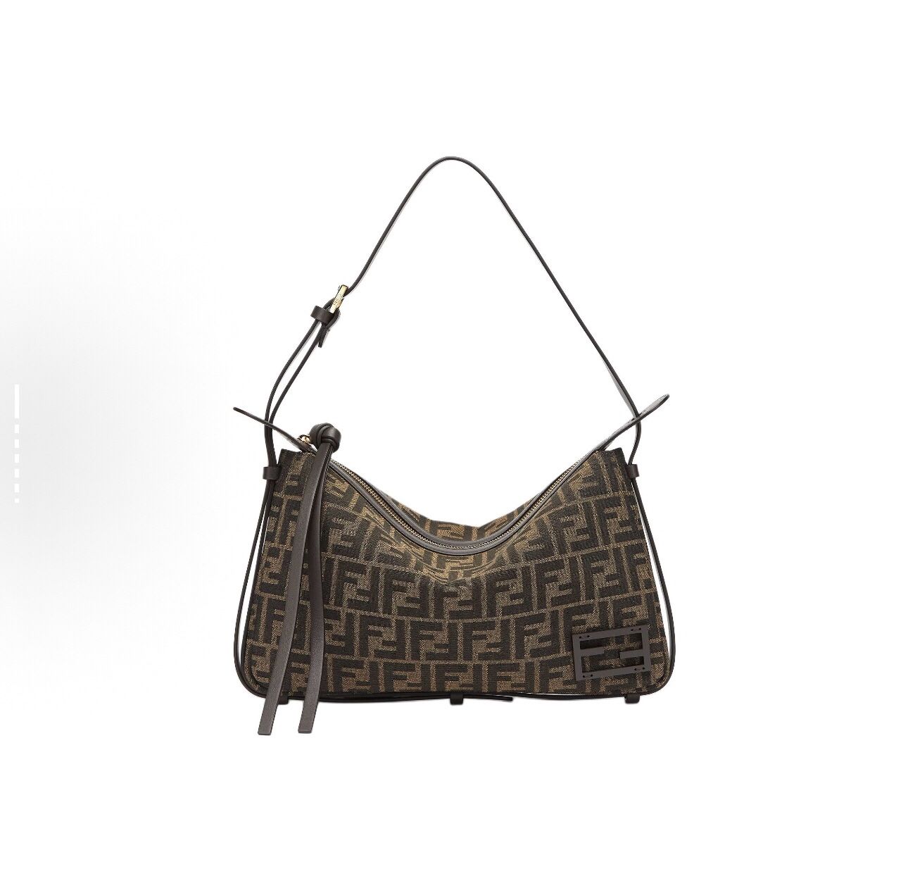 FENDI Simply Adjustable Shoulder Strap Zipper Open and Close FF