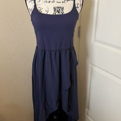 NWT Halara High-low Sleeveless Dress w/ Shorts, Built-in Bra, Pocket, Large, Blue
