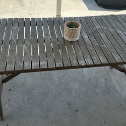 Outdoor wood dining table