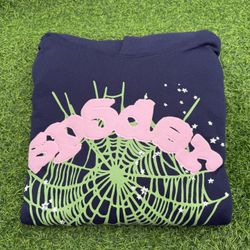 New Sp5der Web OG “Navy” Hoodie Size Large