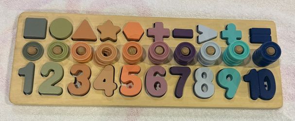Montessori Puzzle Number 1-10 And Shapes