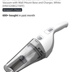 BLACK+DECKER Cordless Lithium Handheld Power Vacuum with Wall Mount Base and Charger, White (HNV220BCZ10FF)