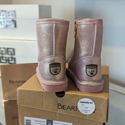Bearpaw Elle Toddler Zipper Pink Glitter Boots Size 9