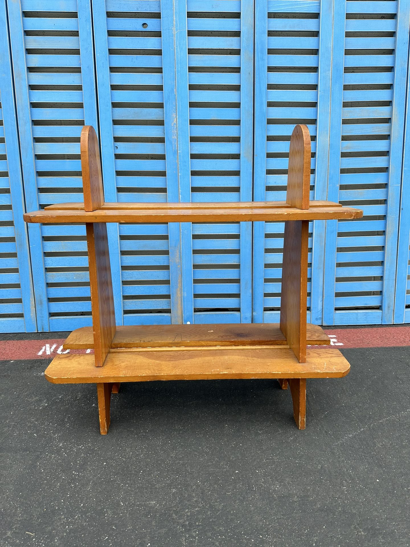 Vintage 1950’s Pine Wood Two Tier Small Bookcase