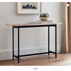 PotteryBarn Lennox Travertine Console Table