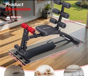 MERACH Ab Machine, 300 lb Capacity, Adjustable Length and Ergonomic Design for Home Gym