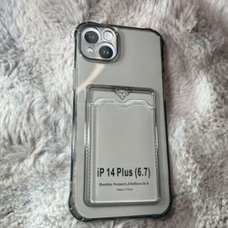 Transparent Card  Holder Phone Case For iPhone For iPhone 14 Plus