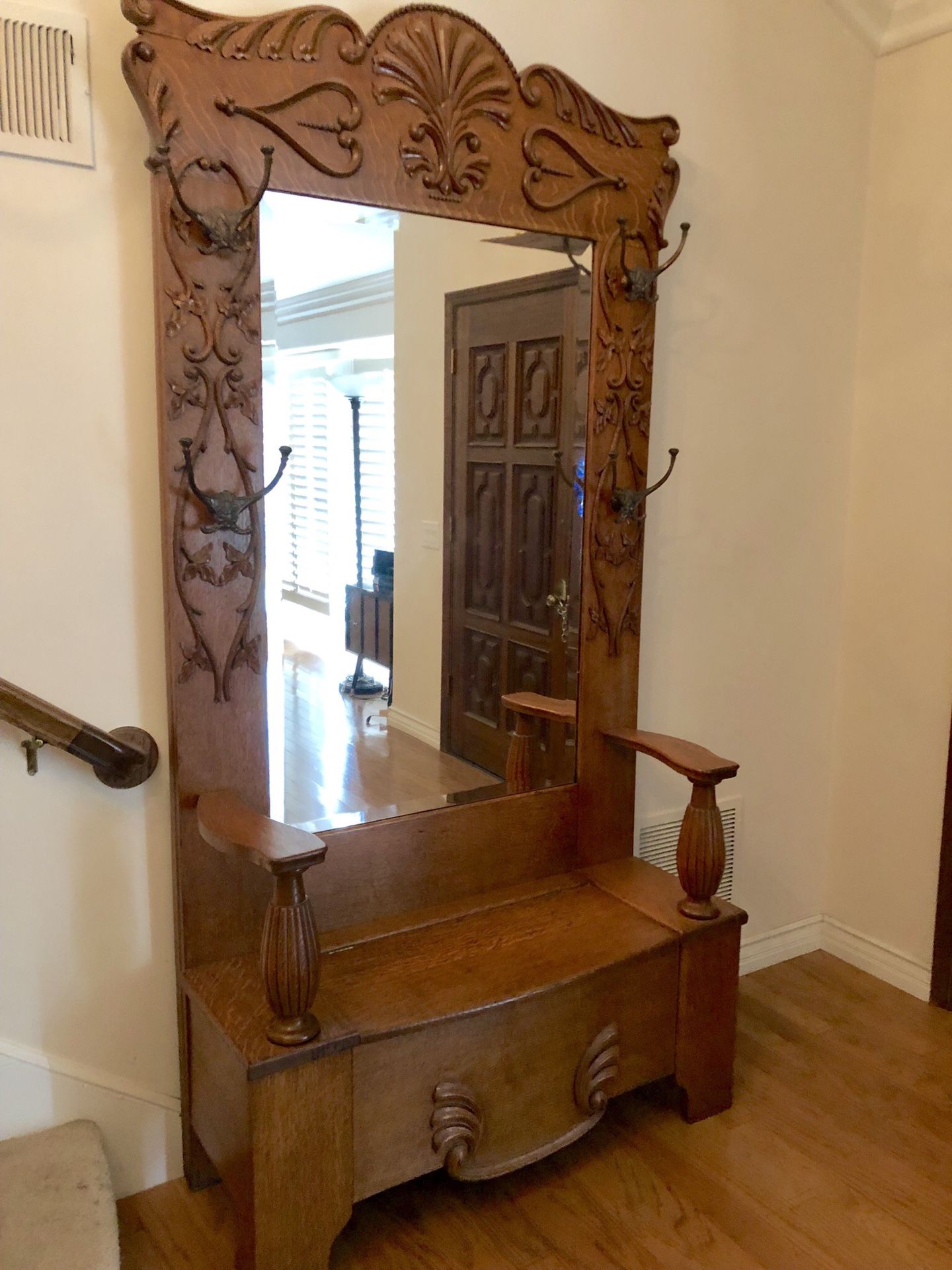 Antique hall tree for Sale in Porter Ranch, CA OfferUp
