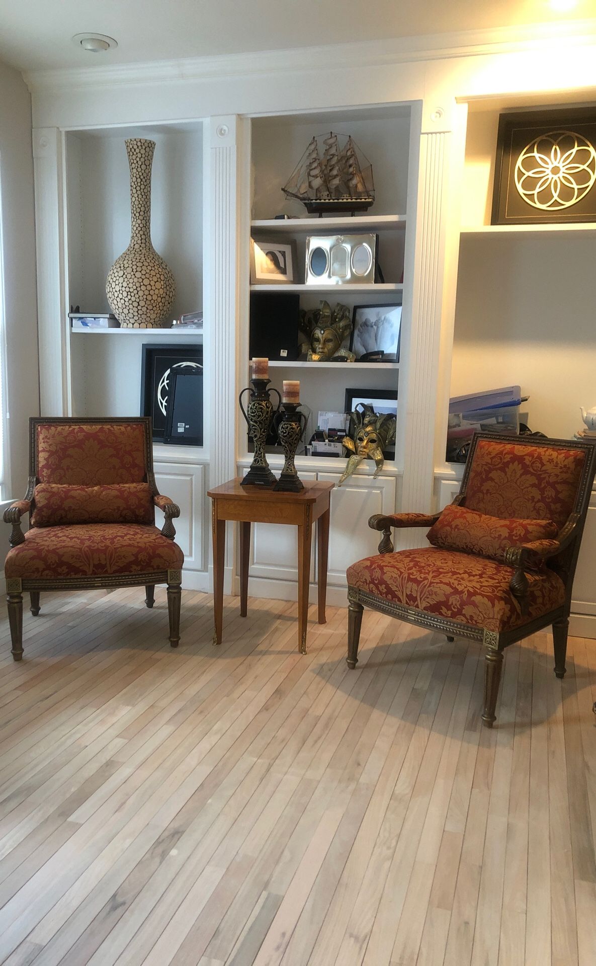 Set of two red accent chairs from Bernhardt furniture and La Mena