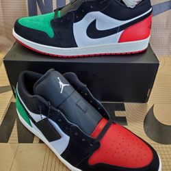 Jordan 1 Low Quai 54 Black Red Green   Men's Size 15