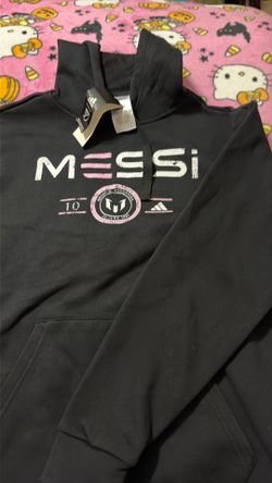 Adidas MLS Messi 10 Football Hoodie Fleece Black Jacket