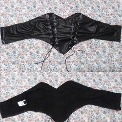 Zip Up Leather Top/ Corset/Bustier 