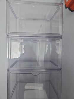 All clear shoe boxes