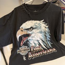 Distressed Harley Davidson MGK Lost American X X Urban Outfitters Shirt Size Large Oversized 
