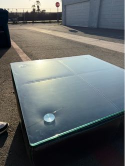 Glass table ottoman