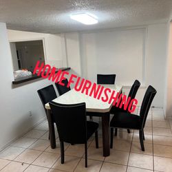 Furniture Table With Six Chair, Five Chair