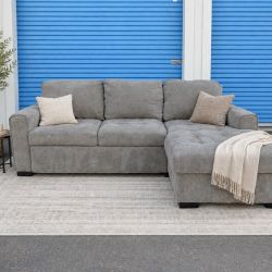 Gray Pullout Bed Sleeper Couch Sofa