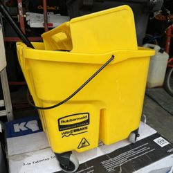 WaveBrake 35 Qt. 2.0 Side-Press Mop Bucket with Drain, Yellow