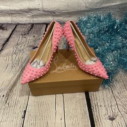 Spiked Pink Red Bottom Heels 