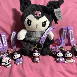 Kuromi Plushie with keychain 