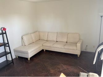 White leather couch