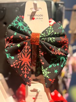 Handmade Christmas Snowflake Hair Bow