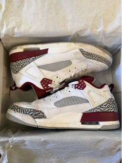 Jordan• Spizike Low in White, Team Red, Wolf Grey