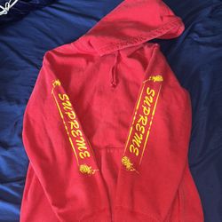 Supreme FW16 Red Rose Sleeve Hoodie