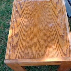 Heavy Wooden Table, 20 1/2 By 27 1/2 , 18 Tall