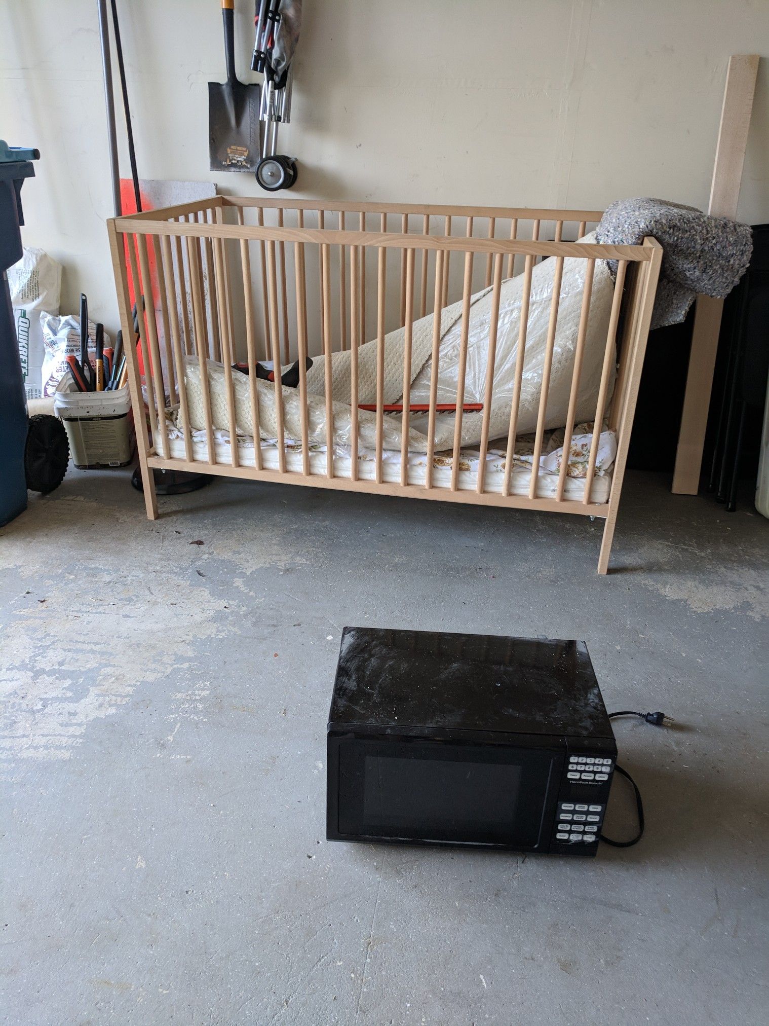 Crib and microwave oven for free