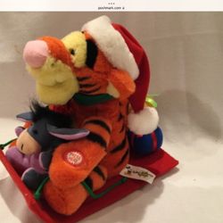 Walt Disney World Christmas Tigger Eeyore Musical Sleigh - EXCELLENT CONDITION 