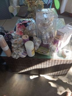Wedding Decor Lot with Vase, Candles, and Fillers