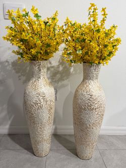 Tall Mosaic Floor Vases Set of 2