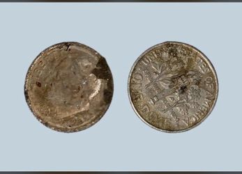 US Roosevelt Dime Heavily Worn