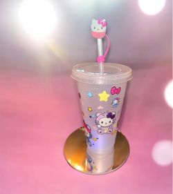 Glitter Plastic Tumbler with Straw and Topper