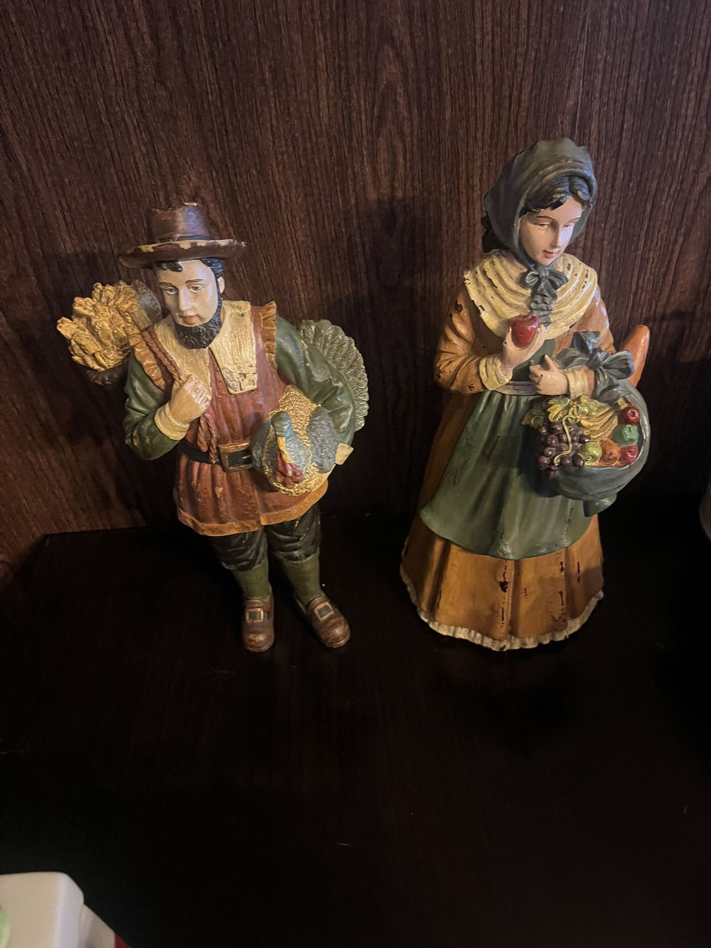 Two resin statues
