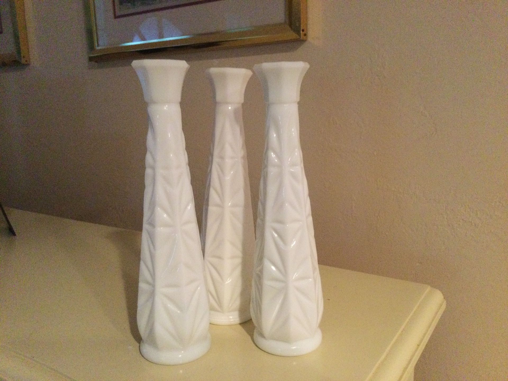 VINTAGE MILK GLASS - SET OF THREE