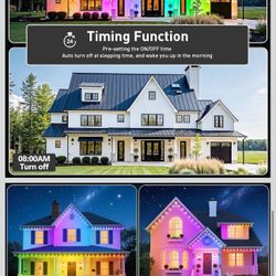300FT Permanent Outdoor Lights,RGB Eaves Light with App Control Remote,DIY Scene Modes IP67 Waterproof Under Eave Lighting,Outdoor Lights for Decor,Ga