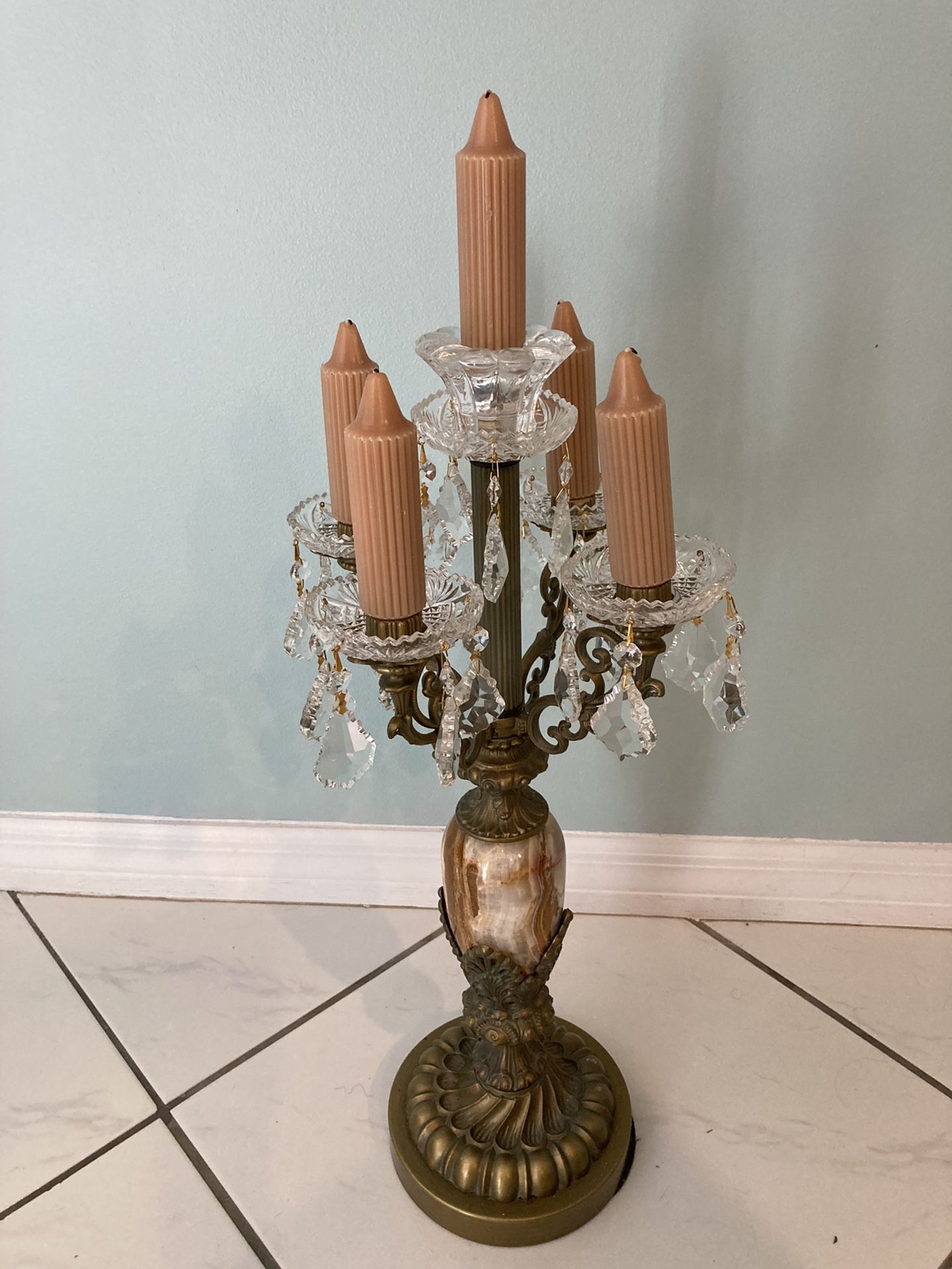 Agate And Crystal Candelabra