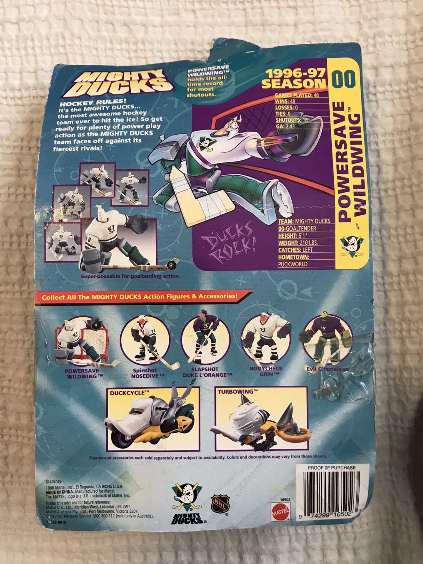 VTG Mighty Ducks Turbowing Vehicle w/ Box 1996 & Wildwing